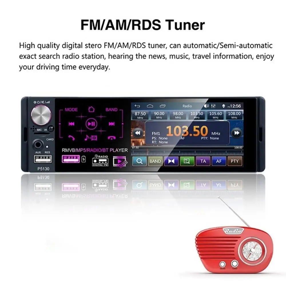 

Hot Sales! P5130 4.1 Inch Car Radio Bluetooth Touch Screen MP5 Player with Rearview Camera