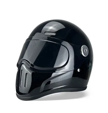 New Fiberglass Retro Motorcycle Helmet Classic Gloss Black   Ready  DOT & 3C Certified Factory Direct