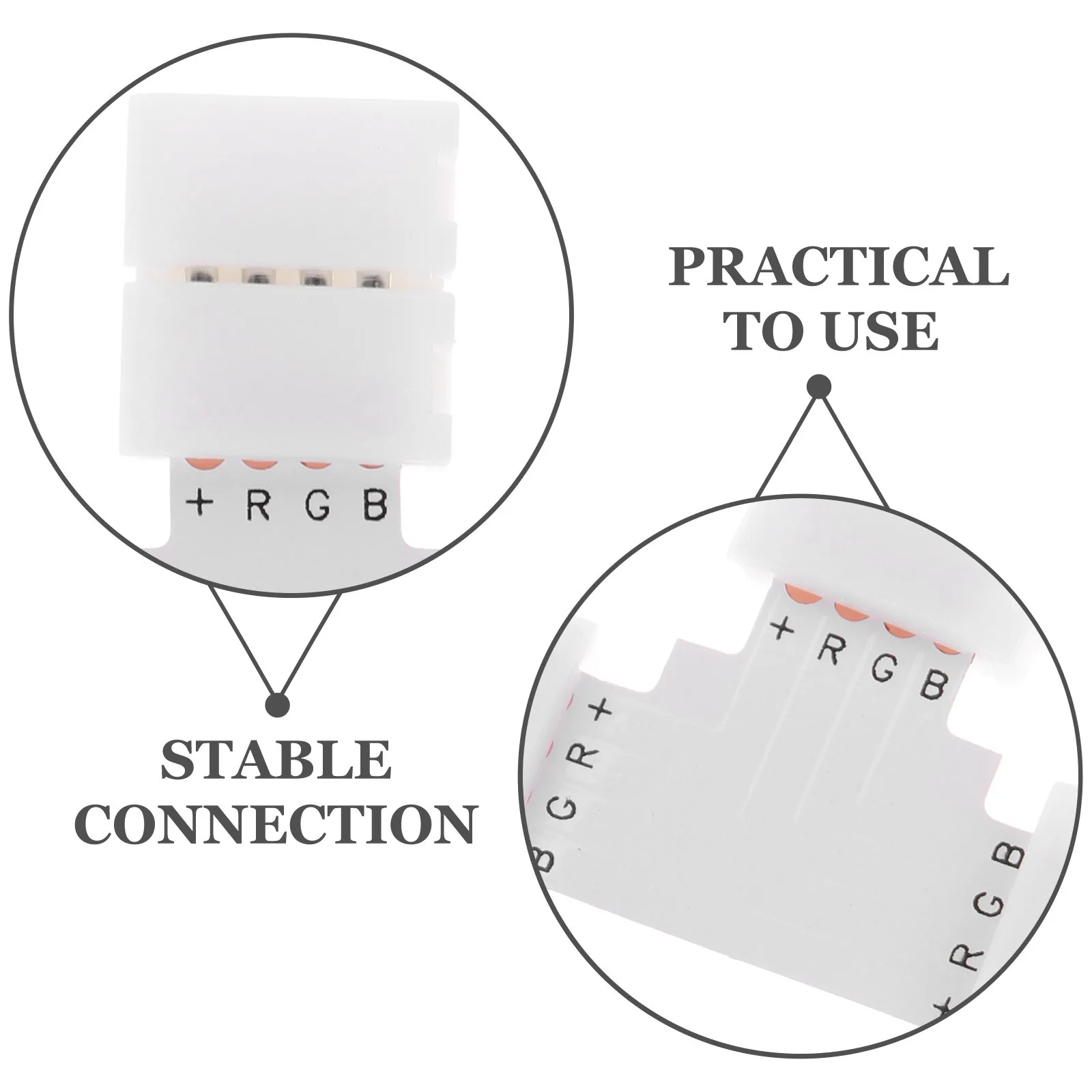 6 قطعة موصلات شريط LED 4-Pin محولات L-شكل لحام 10 مللي متر لأضواء شريط 5050rgb تركيب سريع آمن ومستقر