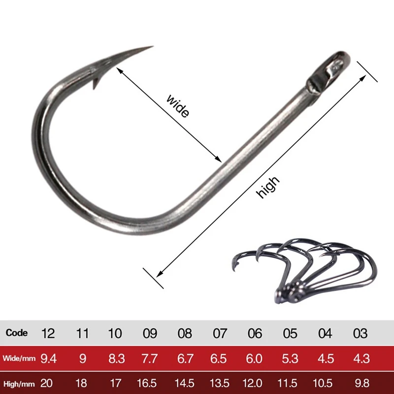 1000 PCS Fishing Hooks Set High Carbon Steel Barbed FishHooks for Saltwater Freshwater Fishing Gear-A73M view 4
