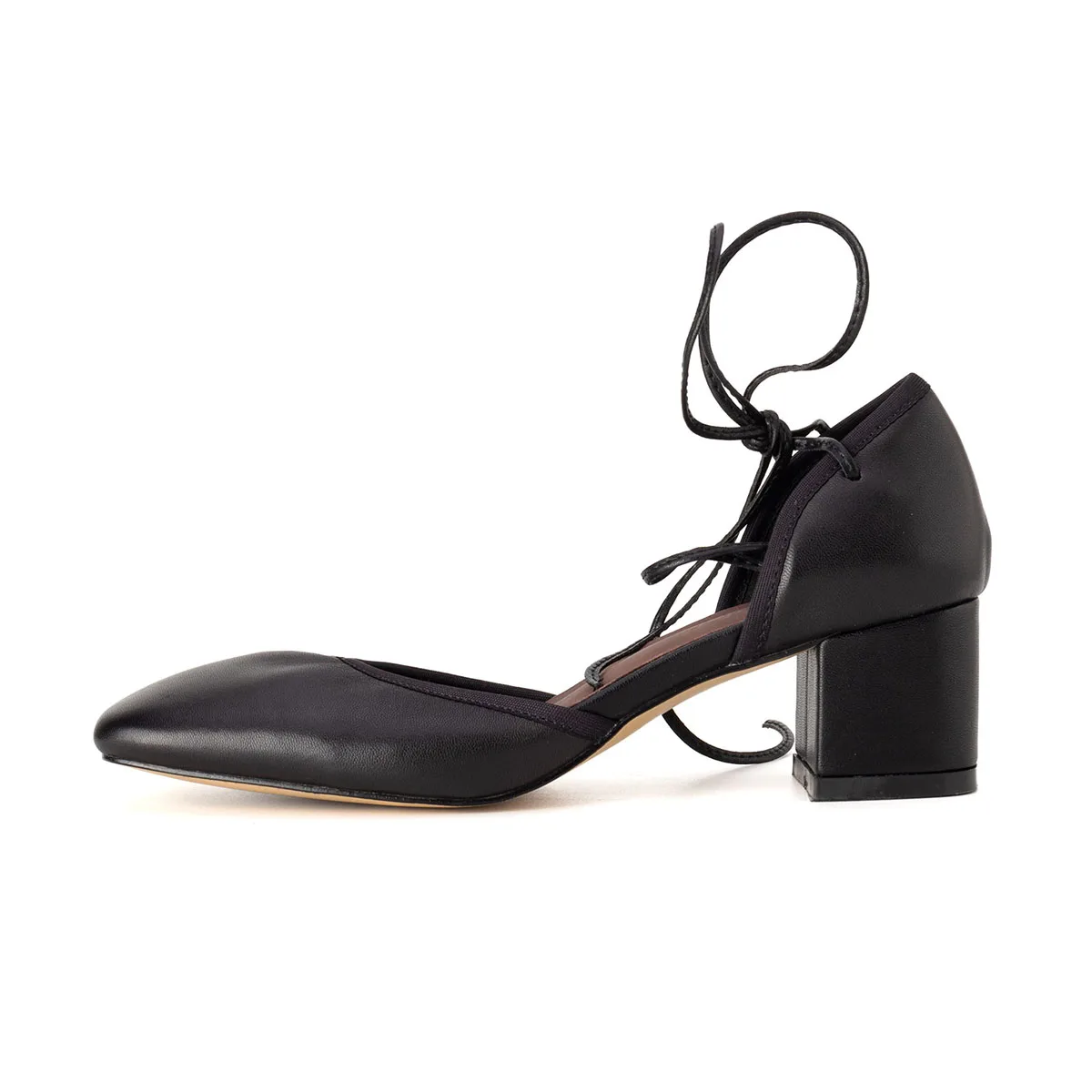 Arden Furtado Summer sheepskin Ankle strap Sandals Square toe Chunky heels Shallow Sandals Large size Closed toe Sandals