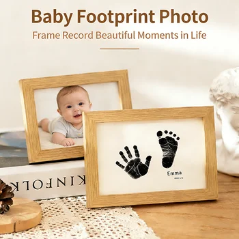 Baby Handprint Footprint Paw Print Photo Frame Non Toxic Inkless Imprint Kit Pet Dog Cat Keepsake Frame Desk Decor Gift