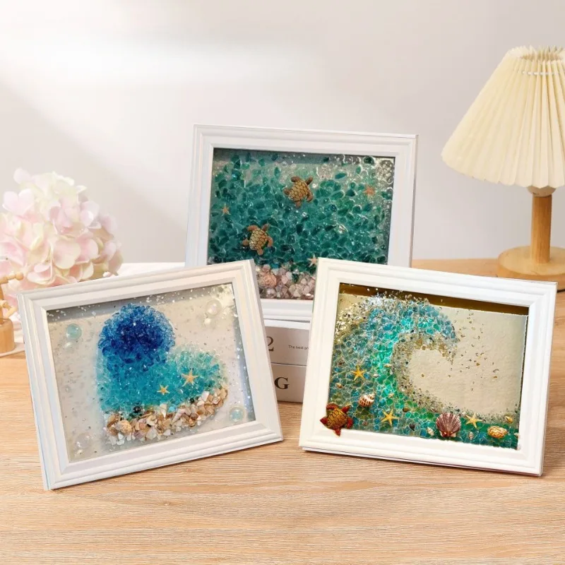

DIY Materials and Frame Resin Art Kit Decorative Handicrafts Transparent 3D Paintings Mosaic Making Supplies Birthday Gifts
