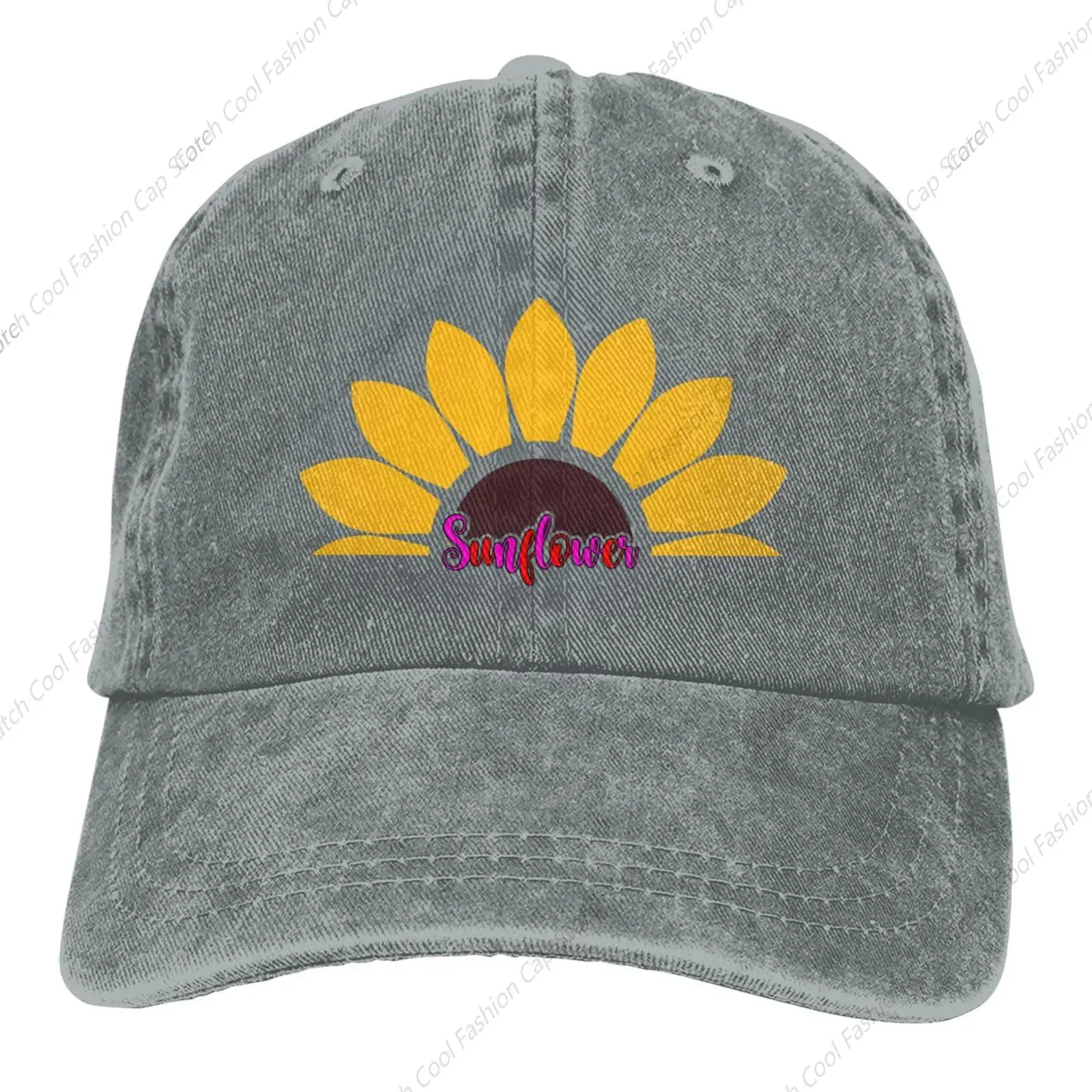 

Beautiful Sunflower Baseball Cap for Men Women Vintage Trucker Golf Dad Denim Hat Washed Cotton Fashion Unisex Adjustable Sports