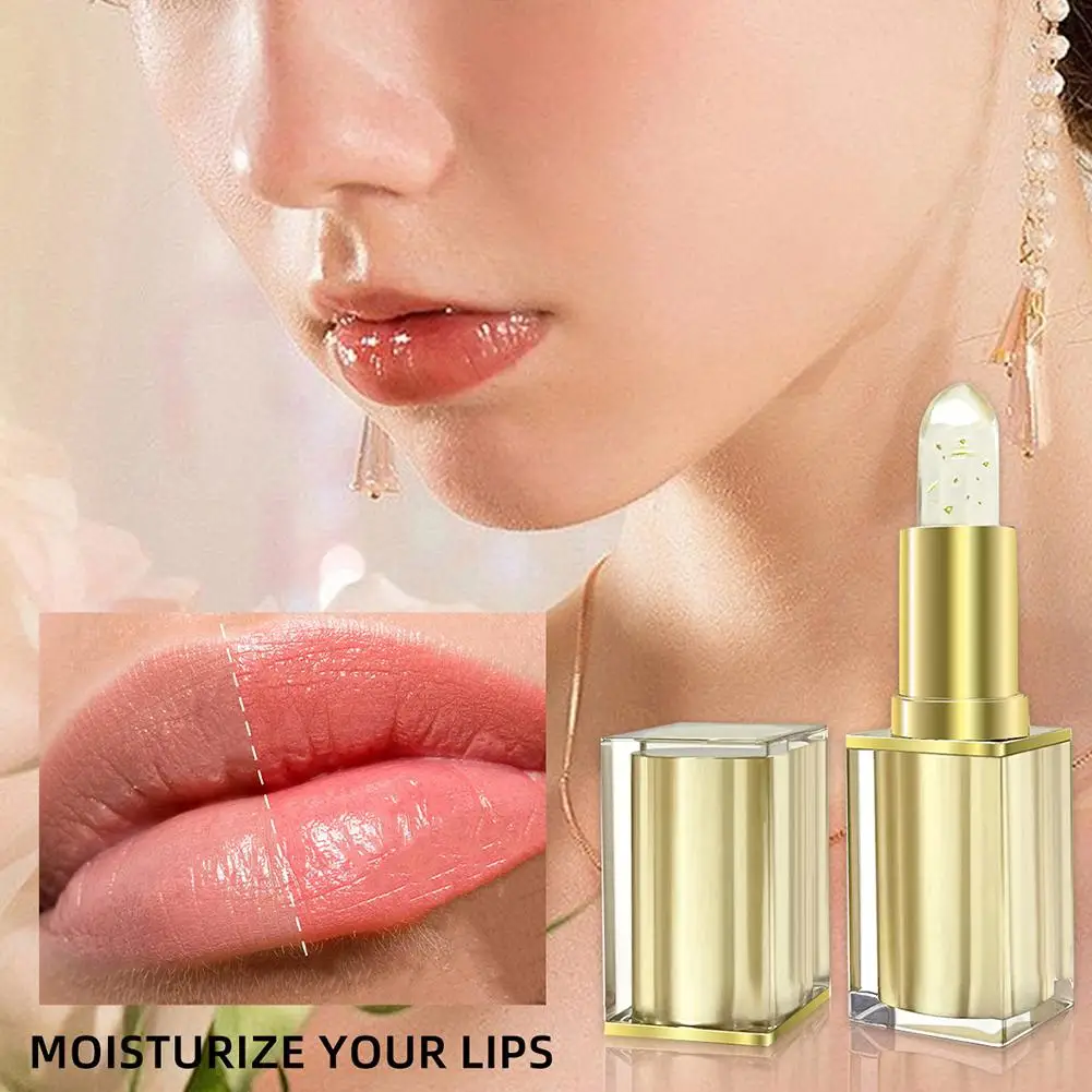 Rouge à lèvres gelée à paillettes, couleur changeante, brillant, Transparent, hydratant, bâton scintillant, ombre à paillettes, baume rouge tournant, Li P2Z0