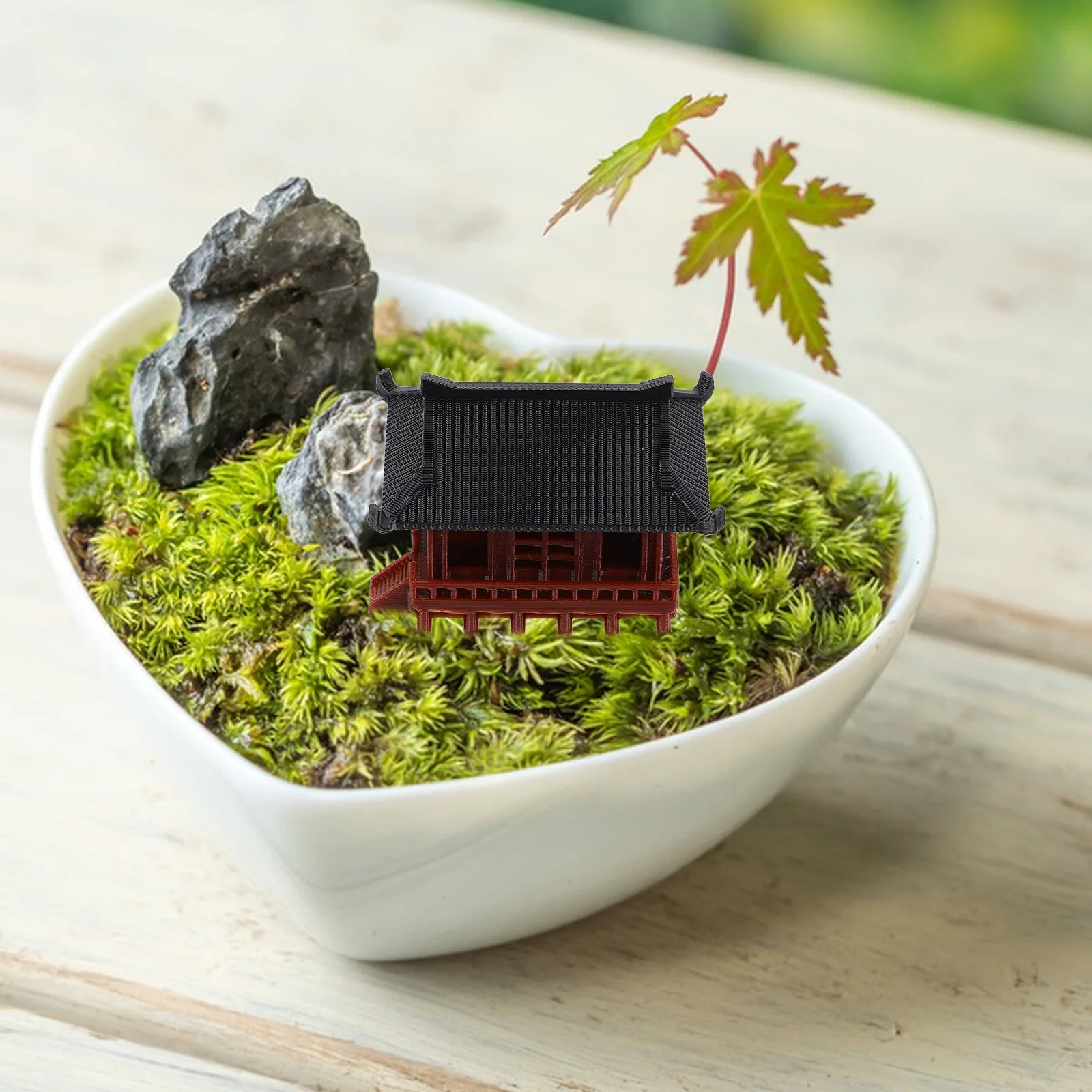 

Miniature Ancient Pavilion Ornament For Desk Home Garden Decor Chinese Architecture Statue Micro Landscape Terrarium