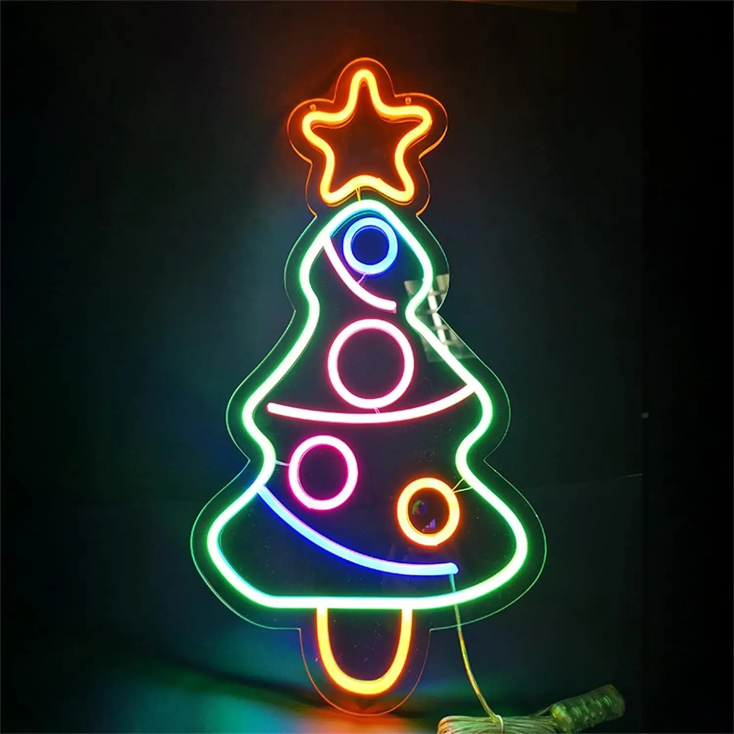 

Рождественская елка Неоновая вывеска USB с регулируемой яркостью Светодиодный неоновый свет для рождественского украшения комнаты Новогодний подарок Человек Пещера Бар Домашний декор для вечеринки