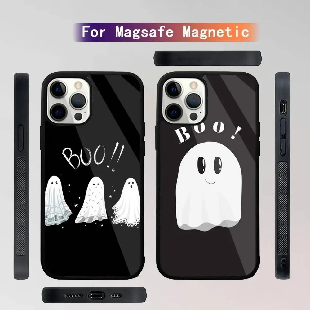 

Cute Ghost Phone Case For iPhone 16,15,14,13,12,11,Plus,Pro,Max Mini Magsafe Magnetic Wireless Charging
