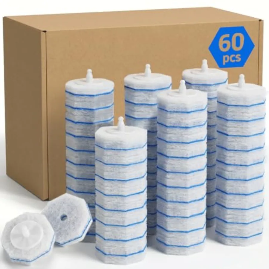 

60 Count Toilet Wand RefillsDisposable Toilet Brush Refills Compatible with Clorox Toilet Wand Upgrade Fiber Cleaner Heads Secu