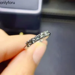 925 Sterling Silver Gray Moissanite Ring Jewelry 0.7Ct VVS1 Half Eternity Band Moissanite Diamond Wedding Ring for Women