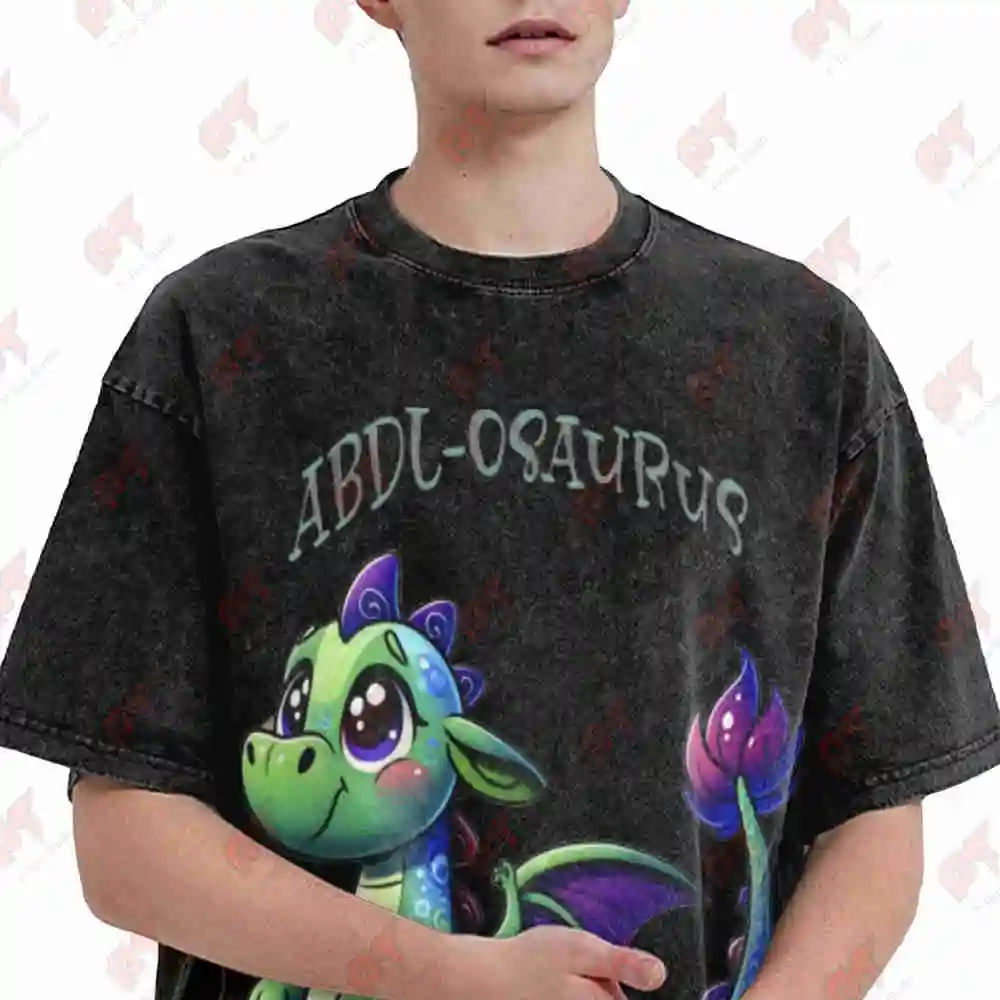 Padded Dinosaur Dino ABDL Rawr Vintage Washed Tee Pure Cotton T-Shirt