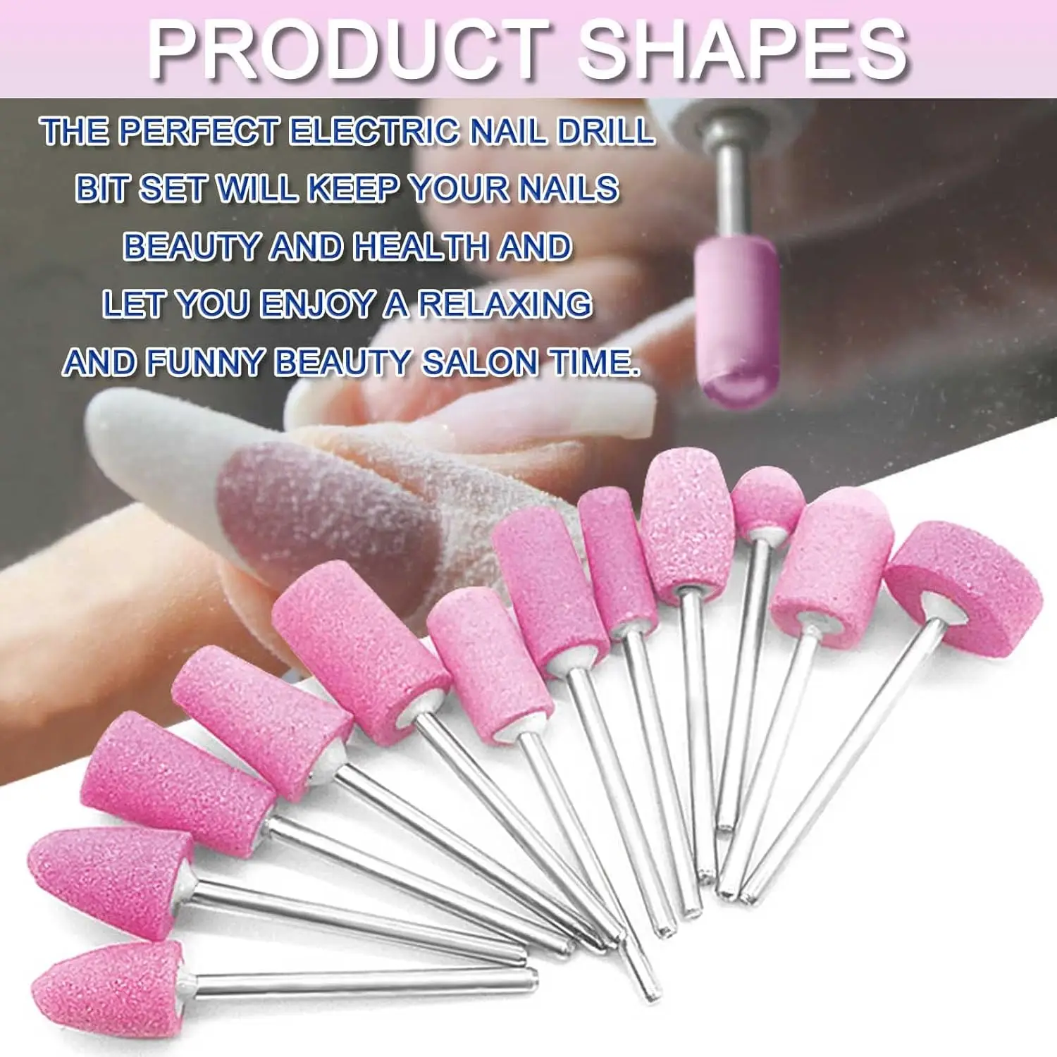 YIKOOLIN 12/30pcs Snijders Voor Manicure Machine Quartz Scrub Steen Wol Nail Boor Rotary Burr Slijpmolen Pedicure kit