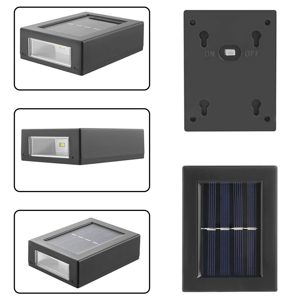 2pcs Wall Lamp Modern Exterior 2 LEDs Park Solar Powered Decorative Light Up Down Courtyard Outdoor Garden Waterfproof Landscape