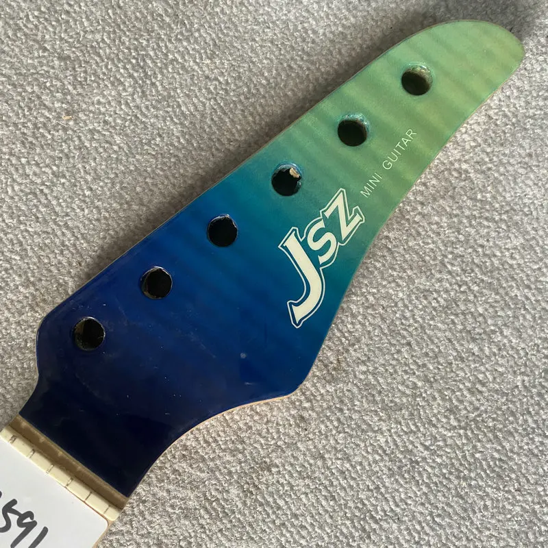 jN591 Origianl JSZ MINI 6 Strings Electric Guitar Neck 24 Frets Maple 564MM Short Scales Trussrod From Neck Heel DIY Part