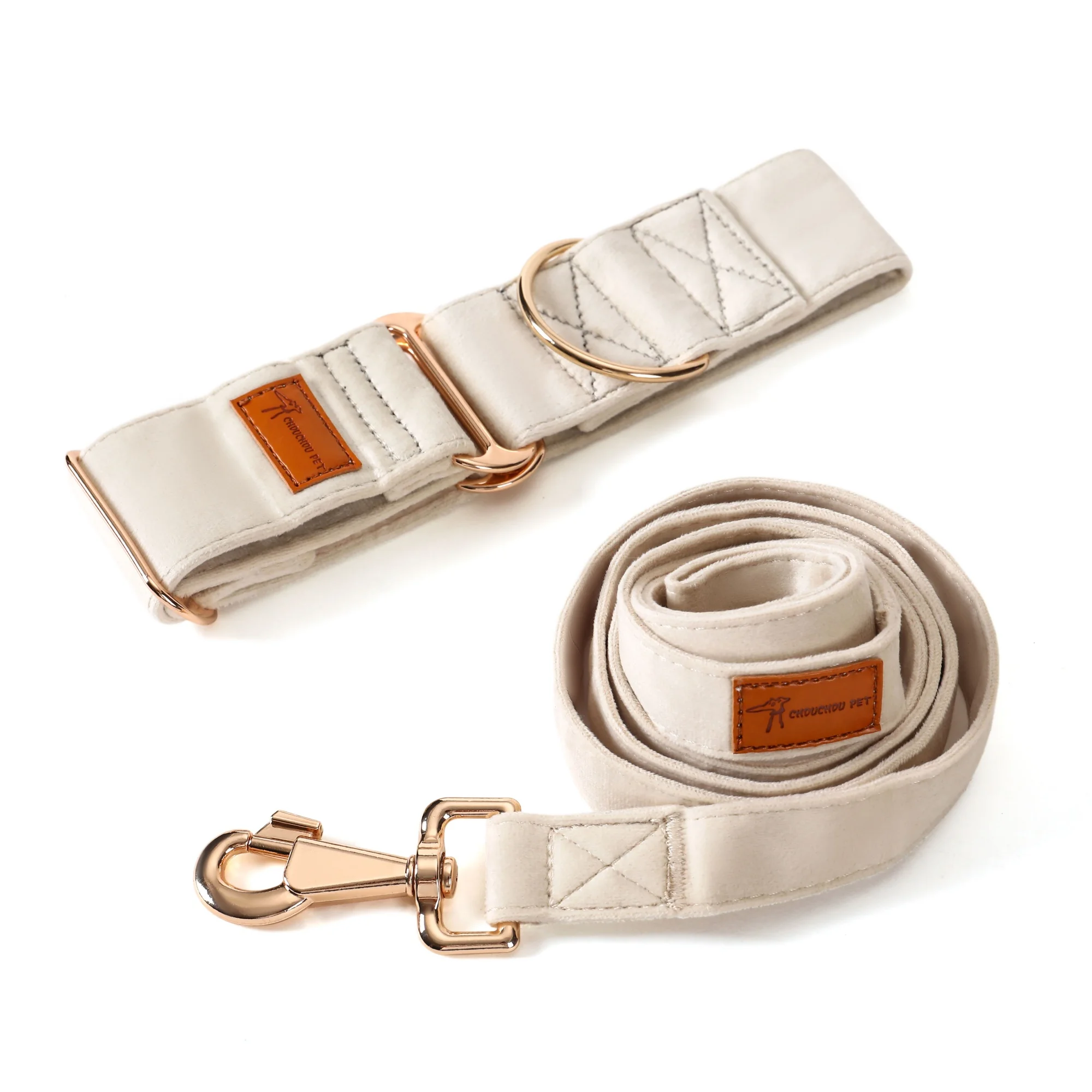 Zachte comfortabele verstelbare riemhalsbandset voor middelgrote honden in de winter Macaron-gekleurde ornamenten voor windhonden in de herfst