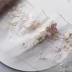 16meters Tulle Flower Embroidery Lace Embroidered Lace Trim For Women Curtain Bra Underwear Dress 2024