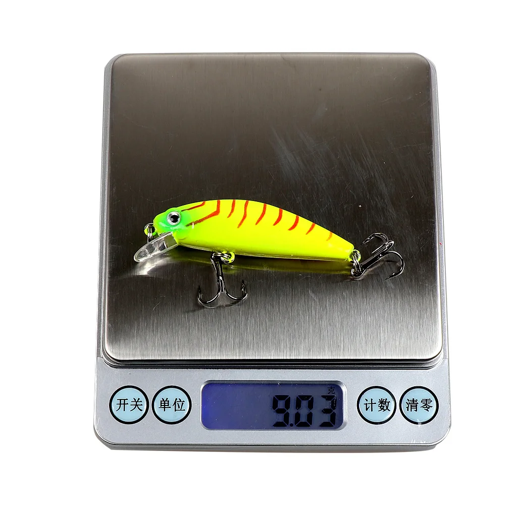 Fishing Lure Sinking Minnow 6.5cm/9g Killer Peacock 3D Eyes Laser Bait with 2 Trible Hook