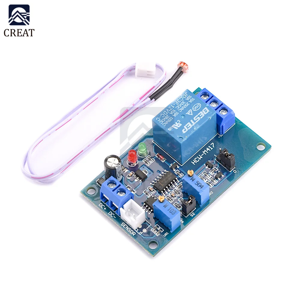 12V Photoresistor Relay Module Light Brightness Sensor Timer Detection Controller Switch On/Off With Wires for Car Board