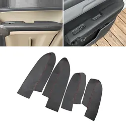 4pcs Interior Door Armrest Leather Cover For Honda CRV 2007 2008 2009 2010 2011 Car-styling Inner Door Armrest Panel Cover Trim