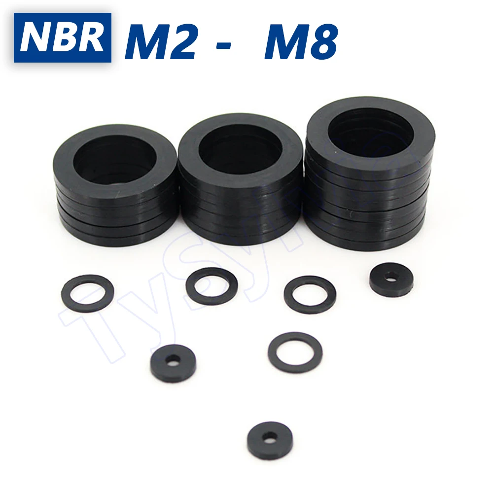 NBR Rubber Gasket Oil Resistant Sealing O Ring Waterproof Nitrile Rubber Washers Soft Flat O-Ring Shock Absorbing Ring Tap Seal