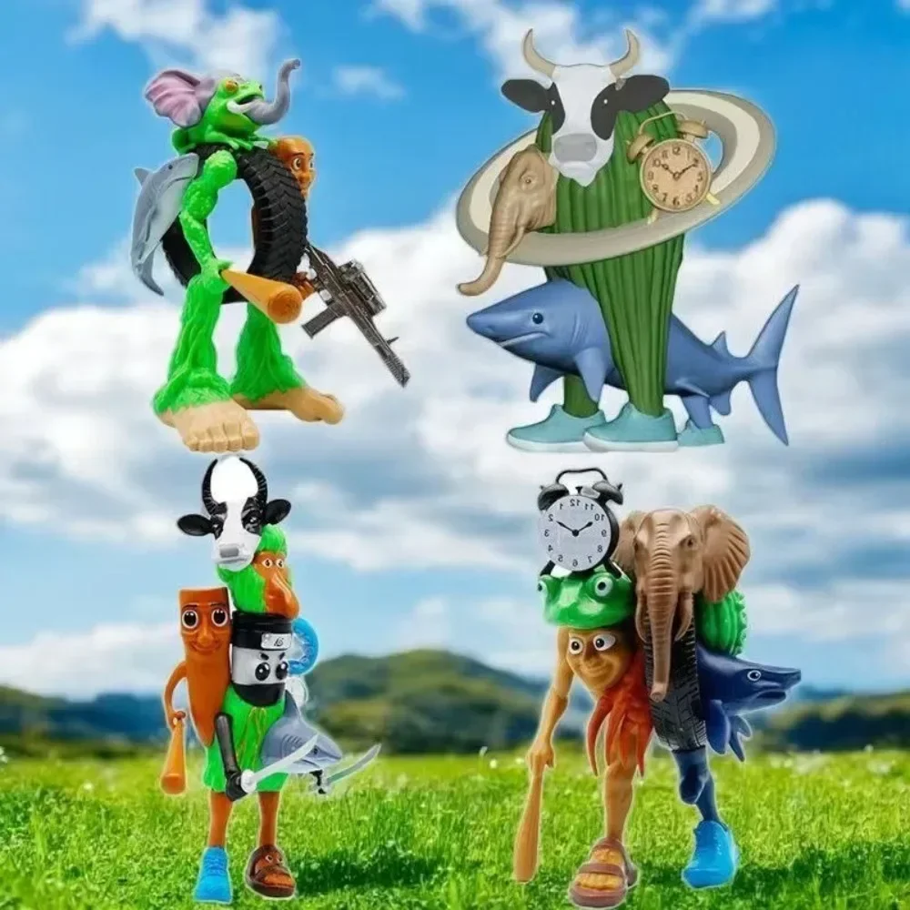 شخصيات Brainrot الإيطالية Tung Tung Tung Sahur Tralalelo Tralala Shark Merge نموذج ألعاب هدية للأطفال الصغار