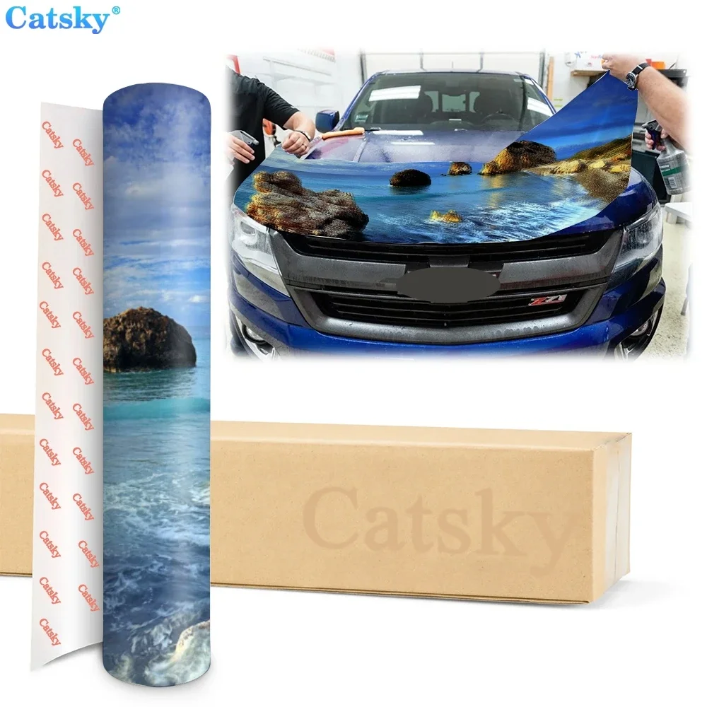 Earth -  Coastline Car Hood Vinyl Stickers Wrap Vinyl Film Engine Cover Decals Sticker  Car Accessories Car Hood Protector