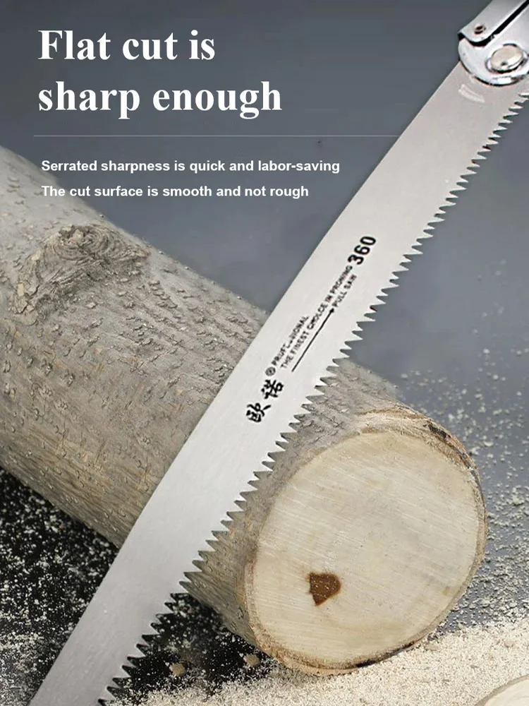 folding logging saw 14inch manganese steel For Wood Branches Cutting Tree Trimming Bamboo Pruning Bone 3 sided tooth safety lock