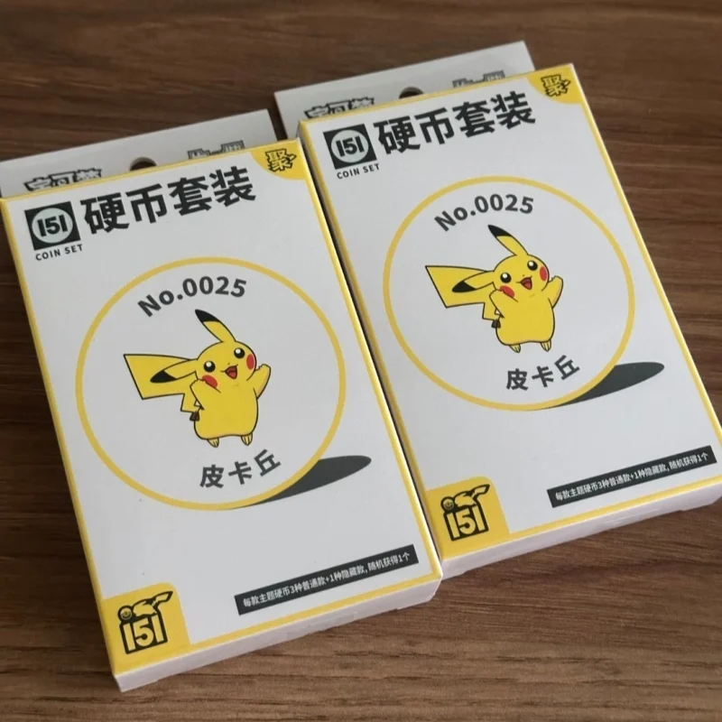 original-pokemon-trading-ptcg-cards-collected-151-coin-set-gift-box-zhu-purple-simplified-chinese-collectible-cards-custom