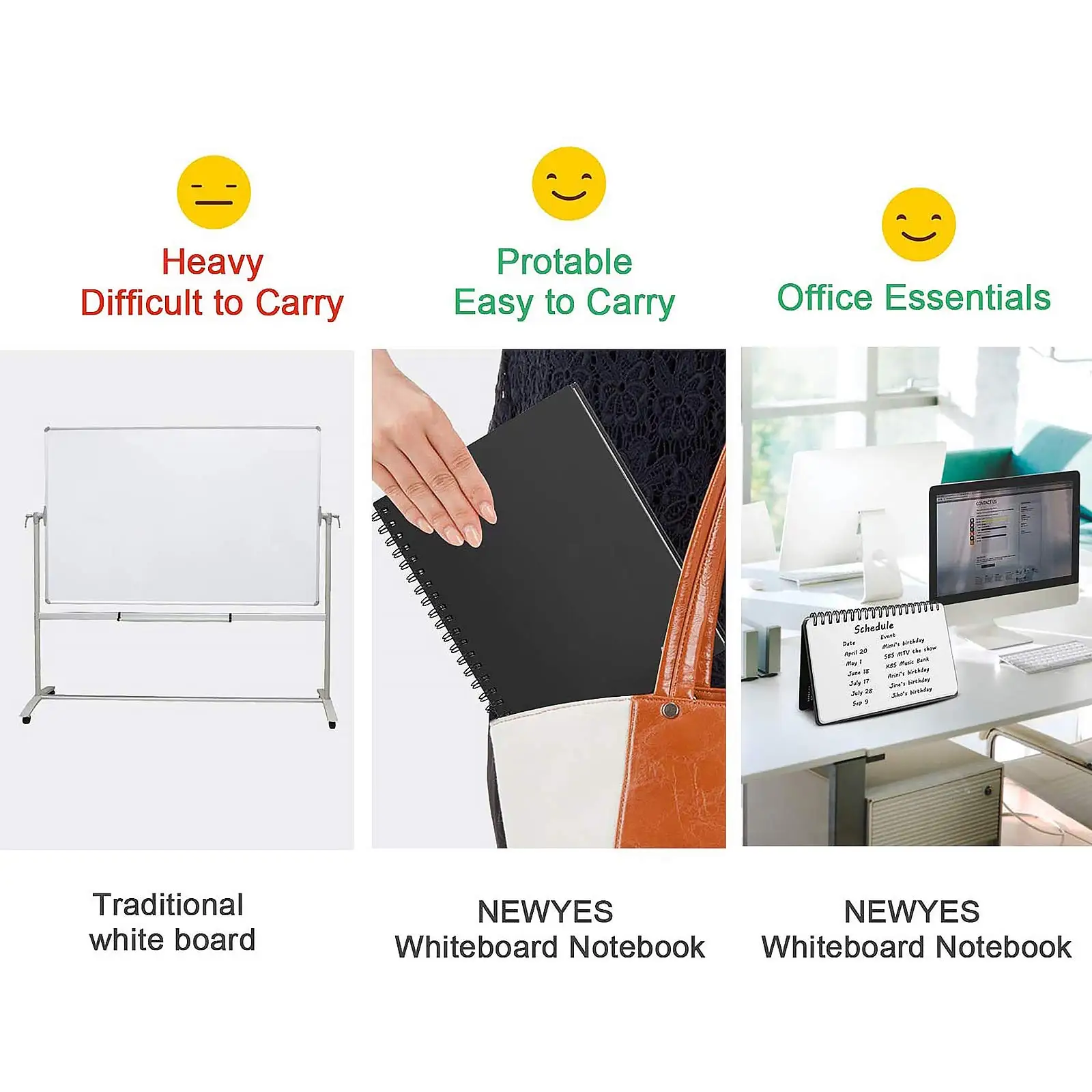 A6Reusable Whiteboard Notebook Erasable Meeting Notebook Dry Erase White Board Pen Erasing Cloth forMeeting Business Office Home