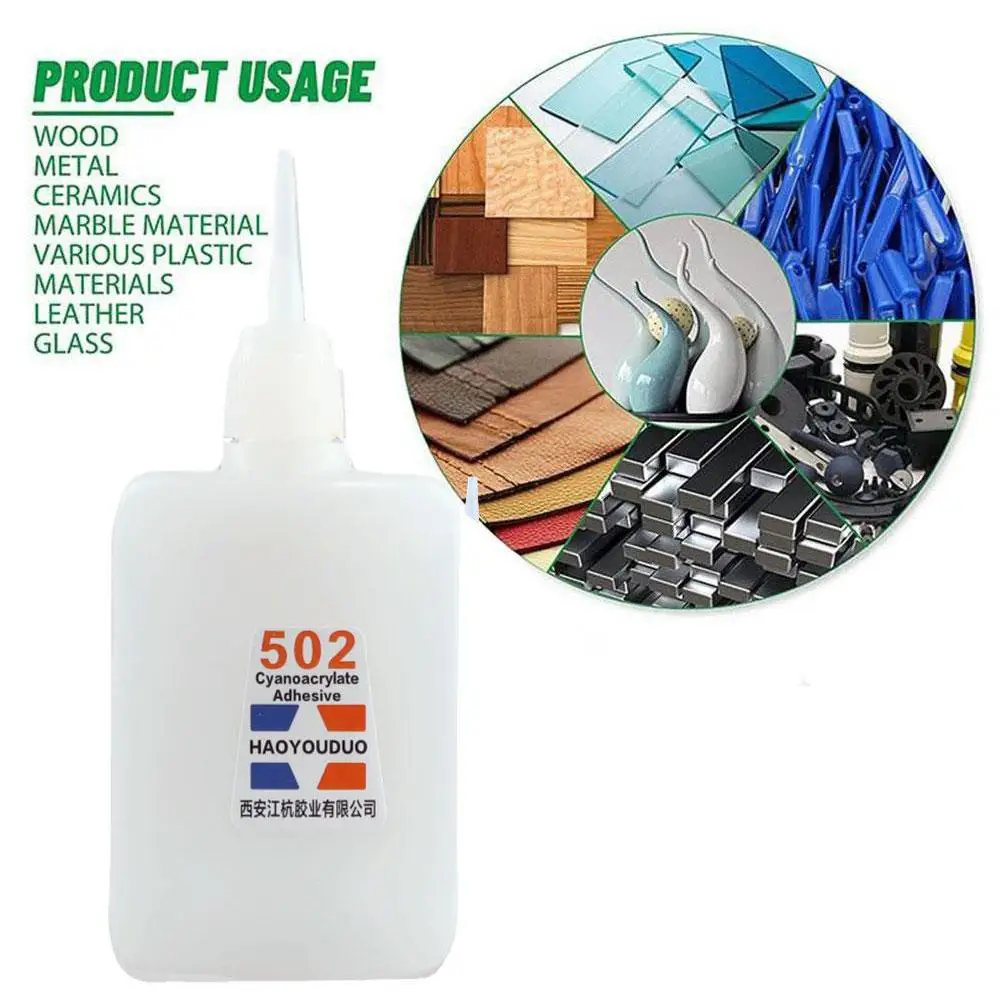 1pc 502 Super Glue Instant Quick Dry Cyanoacrylate Strong Adhesive Quick Bond Leather Rubber Metal Office Supplies Fast Glue