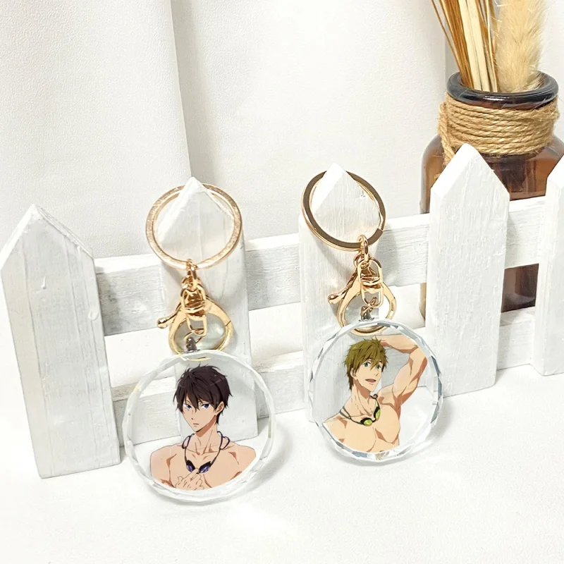 

Anime Free! Rin Matsuoka Transparent Keychain Cosplay Acrylic Figure Keyring 2175 Kids Collection Toy