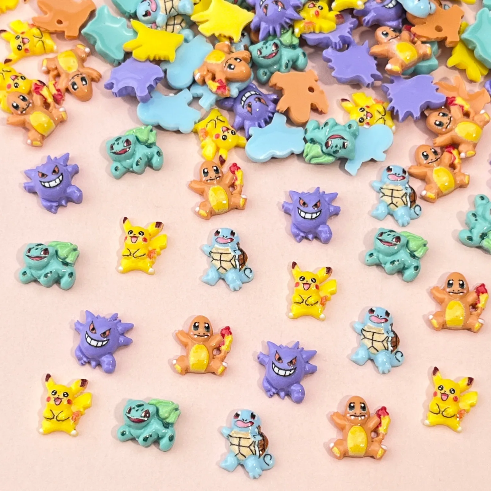 20 قطعة البوكيمون الصغيرة الراتنج بيكاتشو السنجاب مسمار سحر الفن فلاتباك الاكريليك التماثيل DIY المنمنمات ديكور الحرفية #1