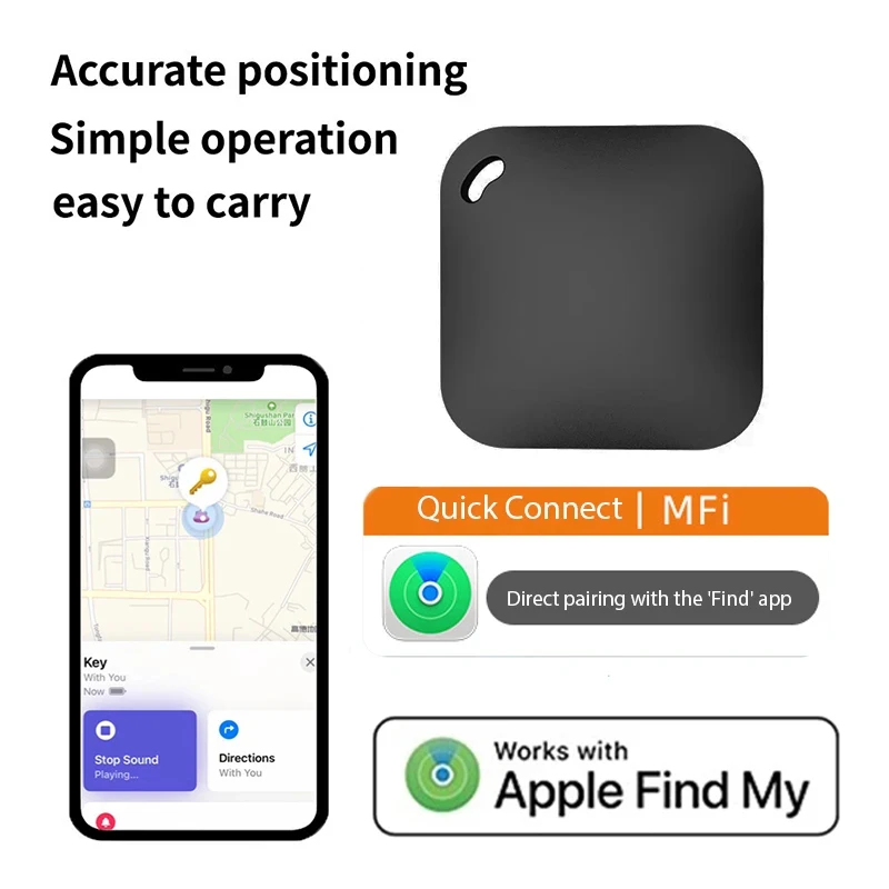 

Умный Bluetooth GPS-трекер iTag для поиска вещей с поддержкой Apple Find My, устройство для предотвращения потерь, с функцией напоминания, сертифицированный MFI, локатор для ключей от машины, домашних животных и детей