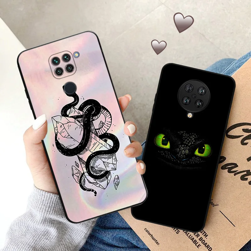 Custodie per telefoni opache per Redmi 9 9A 9C 9T K40 K60 A3 A2 A1 Plus Note 9s 8T 7 8 Pro A3X K60E Snake scale Skull Black Soft Cover