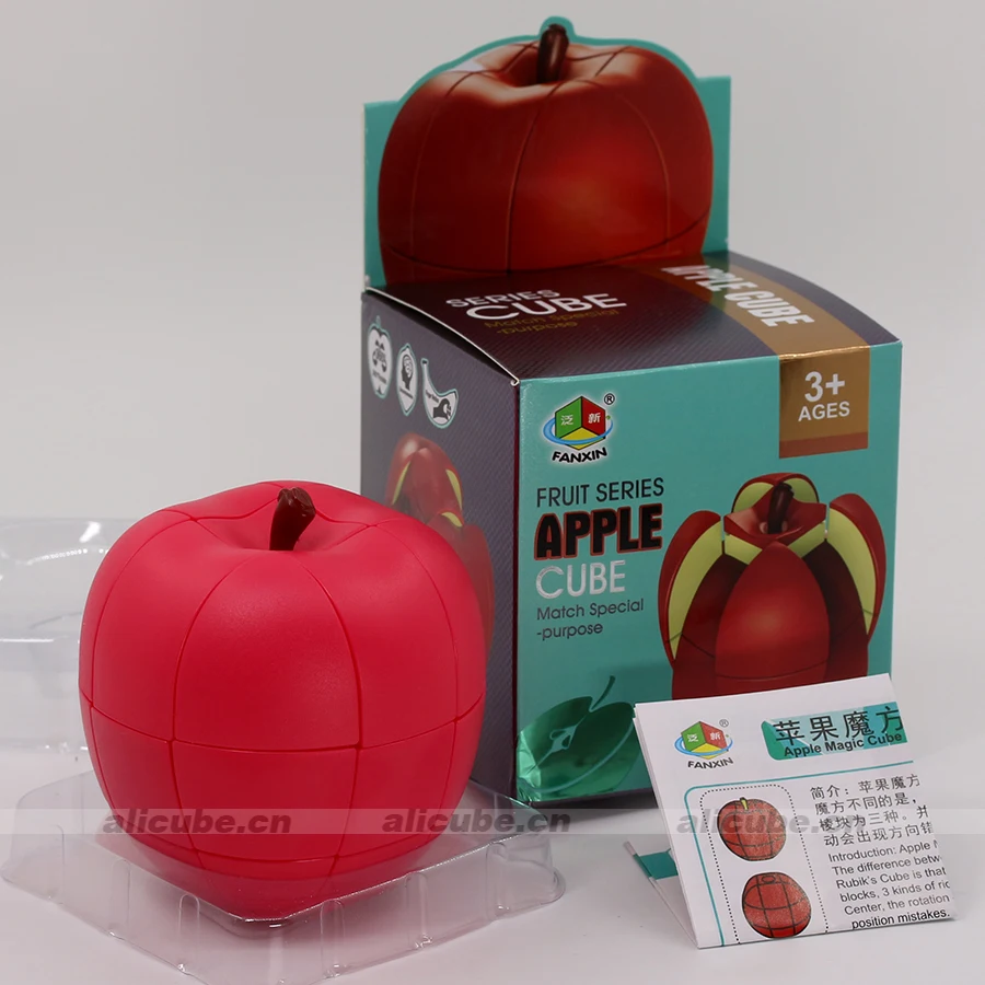 FanXin cubo mágico rompecabezas de frutas forma de manzana Cubos mágicos 3x3x3 aspecto lindo 브 escuela profesional Twist lógica juguetes juego para niños