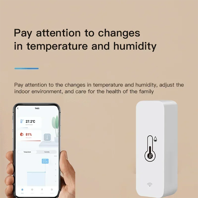 Tuya BT Smart Temperature Humidity Sensor Indoor Hygrometer Bluetooth-Compatible APP Remote Control Works With Alexa Google Home