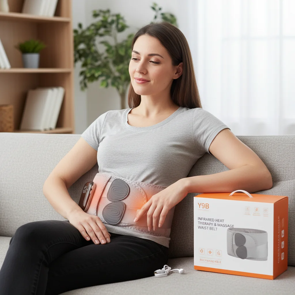 

Heated Waist Massager Belt With Infrared Therapy Rechargeable Multi-Functional Relaxing Lumbar Massage Device For Warm Care