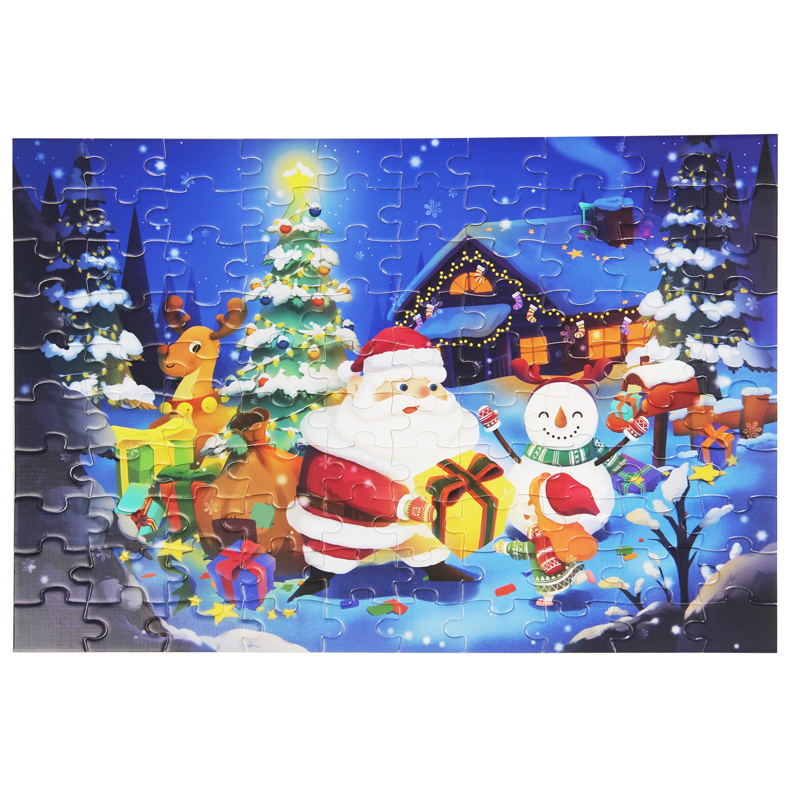 100Pcs Santa Christmas Jigsaw Puzzle,the gifts that count, Fun Learning Educational Toy, Xmas Newyear Gifts for Family Time