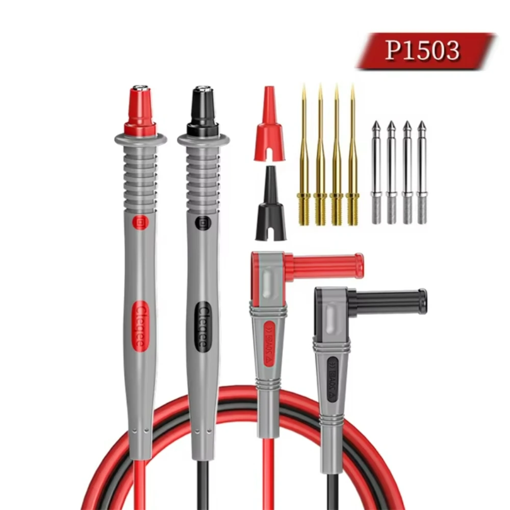 P1503 P1503B P1503D Serie Multimeter-Prüfleitungskit mit austauschbaren Nadelproben, 4mm Bananenstecker, Krokodilklemme, SMD-Testkabel