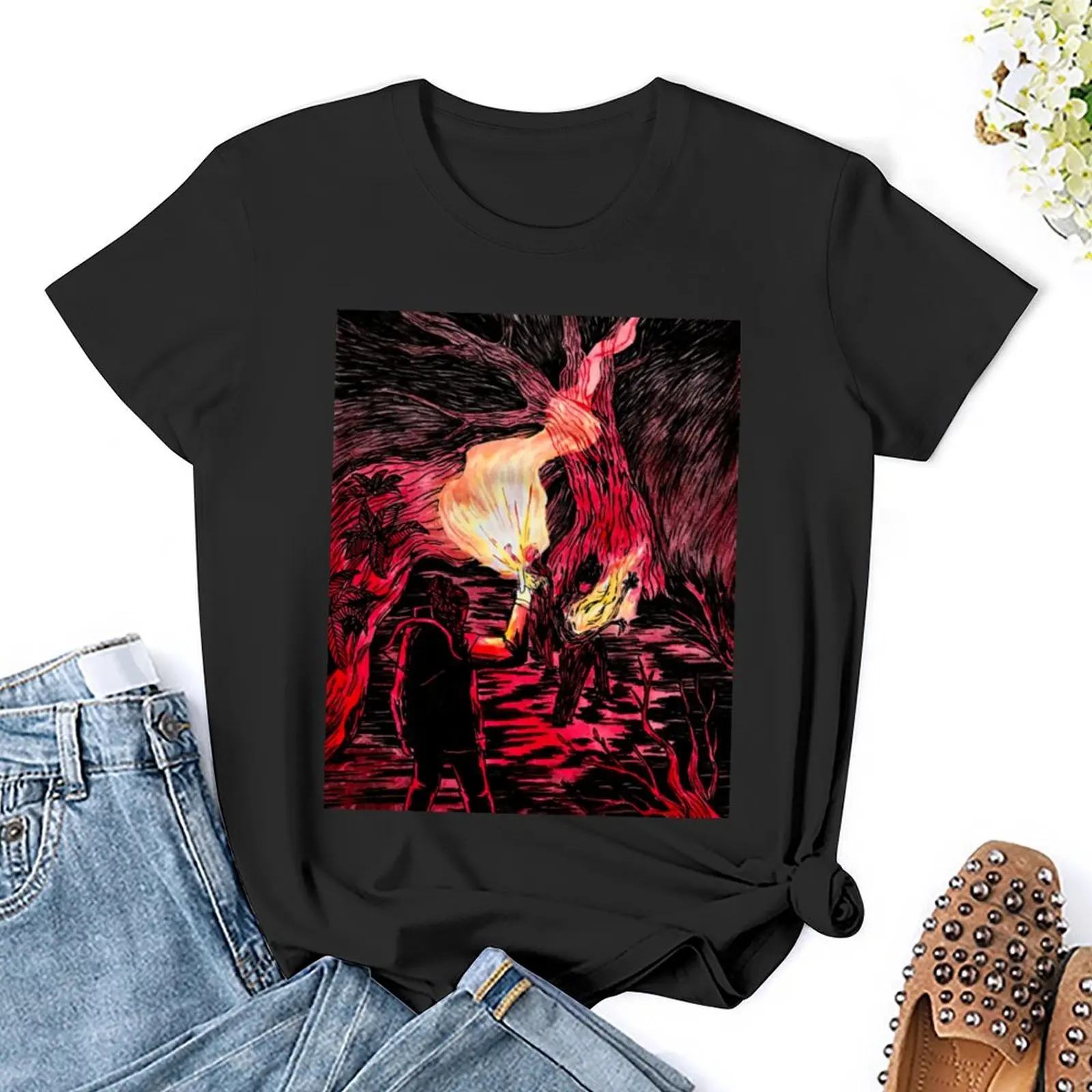 Burn Away The Shadows, Strike A Spark T-Shirt customs design your own plain summer clothes cute clothes workout shirts for Women