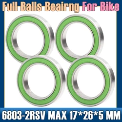 6803 VRS MAX Bearings 17*26*5 mm ( 4 PCS ) Bike Pivot Chrome Steel Blue Sealed with Grease 6803LLU Cart Full Balls Bearing