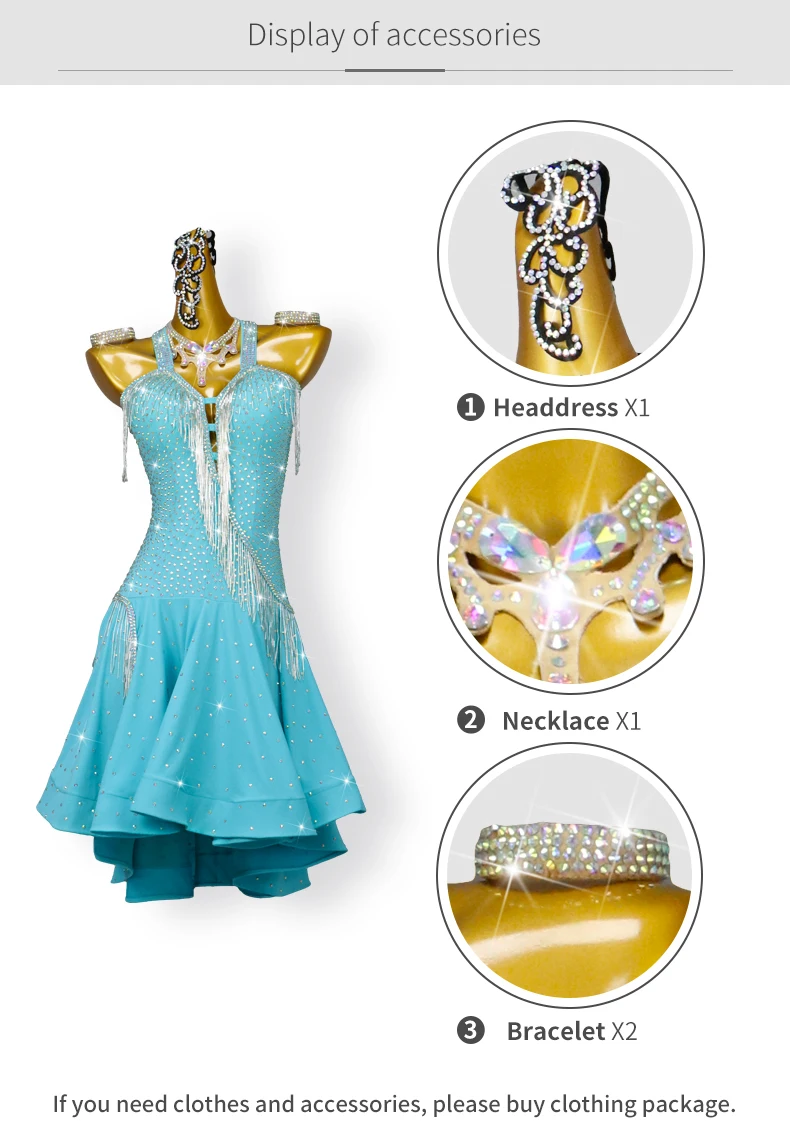 2026 Lateinamerikanischer Tanzrock, Damen-Abendkleidung, elegantes Mädchen-Outfit, formelle Trainingskleidung, Samba-Ballkleid, Performance-Outfit – Detail 4