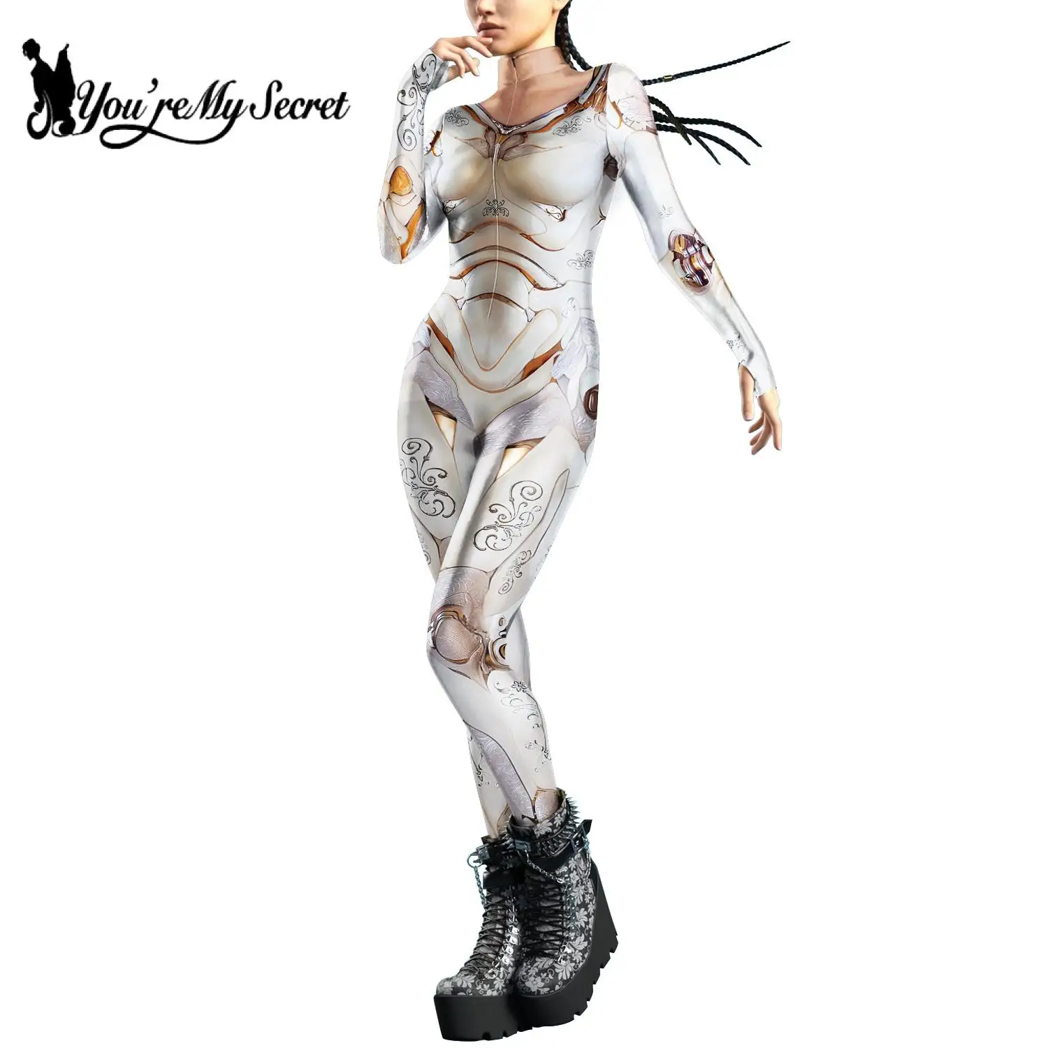 You're My SecExamen-Costumes de batterie pour femmes, Robot Punk Thumb Design, Costume Cosplay Zentai, Combinaisons à glissière pour femmes, Barrage d'Halloween imbibé