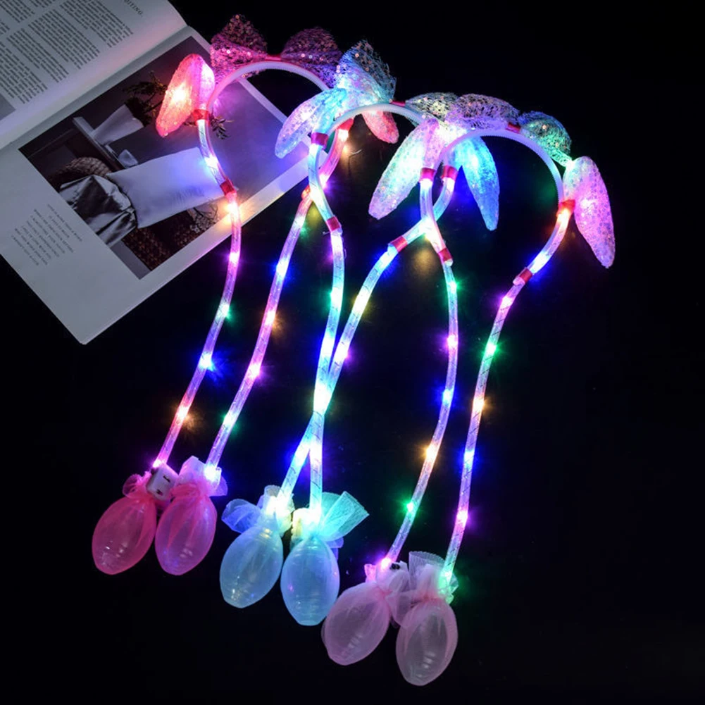 

Kids Glowing Bunny Ear Moving Hat Jumping Up Rabbit Plush Flash Cartoon Children Adult Gift Light Up Airbag Luminous Hat Toys