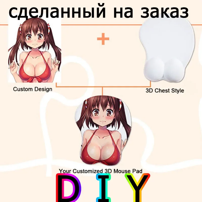 

Custom Mouse Pad With Wrist Rest Ergonomic Mousepad 3D Anime Girls Mouse Mat Boobs Silicone Computer Hentai Keyboard Mat Gamer