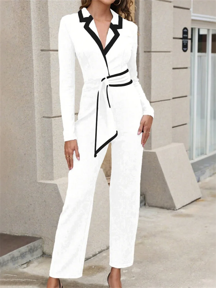 

Женский комбинезон Wmstar, оптовая продажа, осенне-зимний женский комбинезон с цветными блоками, простой повседневный комбинезон с длинными рукавами, офисная женская одежда