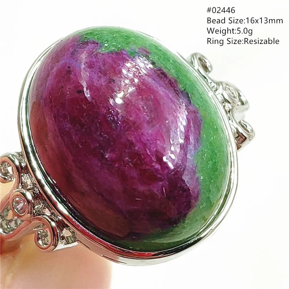 Natural Red Ruby Oval Adjustable Ring Jewelry Women Men Star Light Gemstone Red Watermelon Ruby Zoisite Bead Fashion AAAAAA