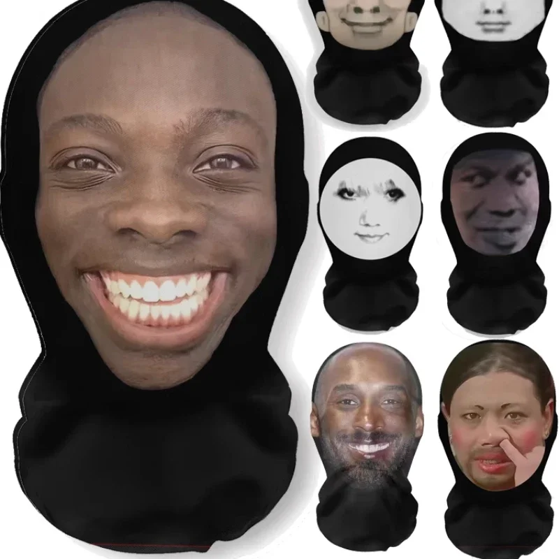 Nouveau masque Kanye imprimé en 3D, masque complet en maille élastique pour hommes et femmes, couvre-chef Cosplay Hip Hop, mode cagoule, chapeau, couvre-chef