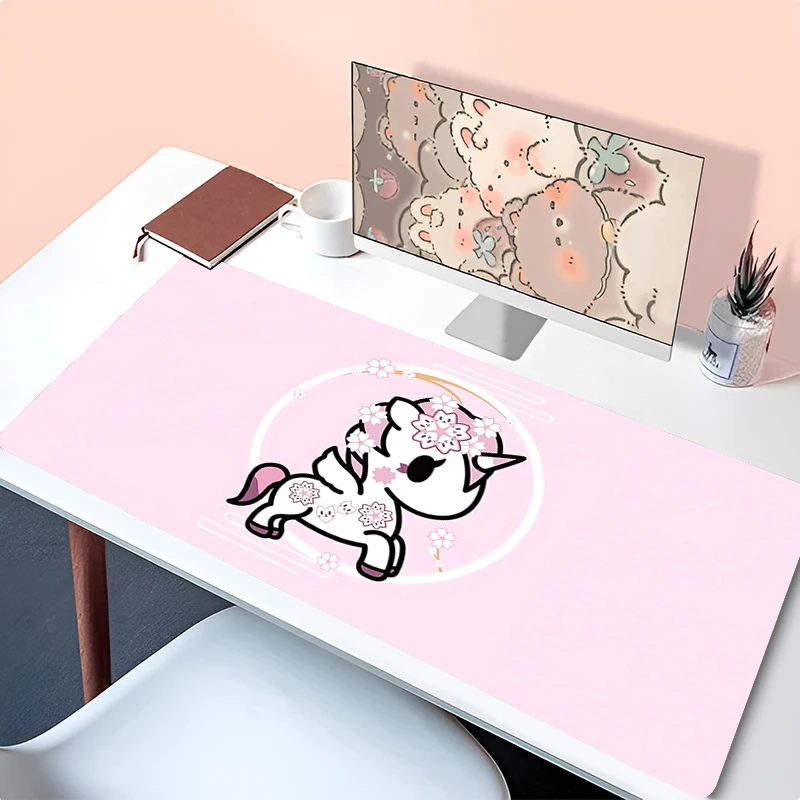 

Коврик для игровой мыши, коврик для геймеров, розовый коврик для клавиатуры с изображением единорога, коврик для компьютерного стола, аксессуар для компьютера, коврик для мыши