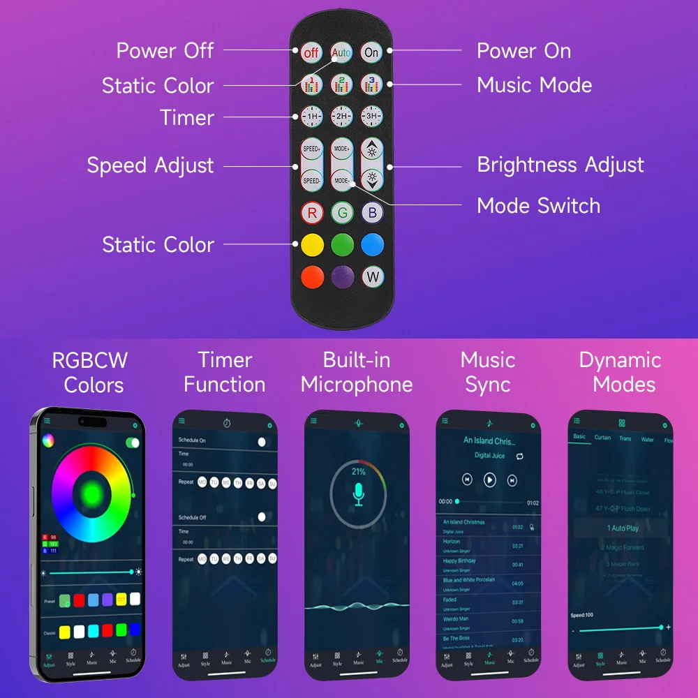 Smart LED Floor Lamp RGB Remote & APP Control Music Sync Corner Lighting Timer Modern Mood Standing Lamp for Living Room Gaming view 6